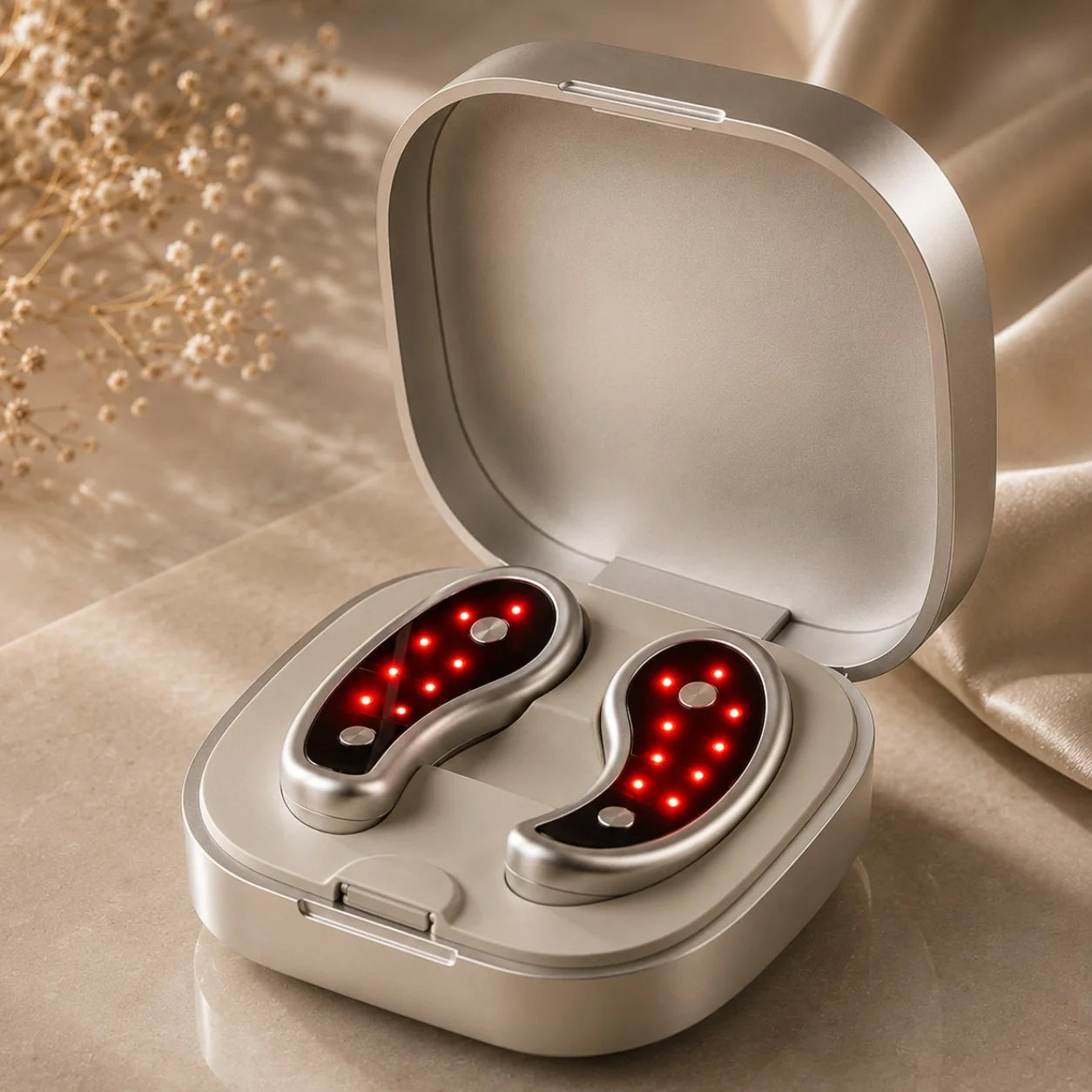 Sheskn Eye Therapy LED and EMS device in rechargeable charging case