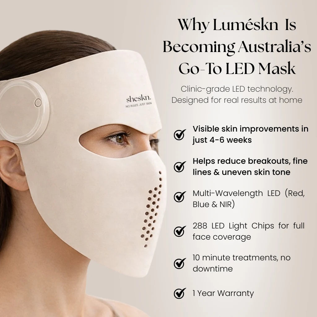 Luméskn LED light therapy mask Australia with red, blue and near-infrared light