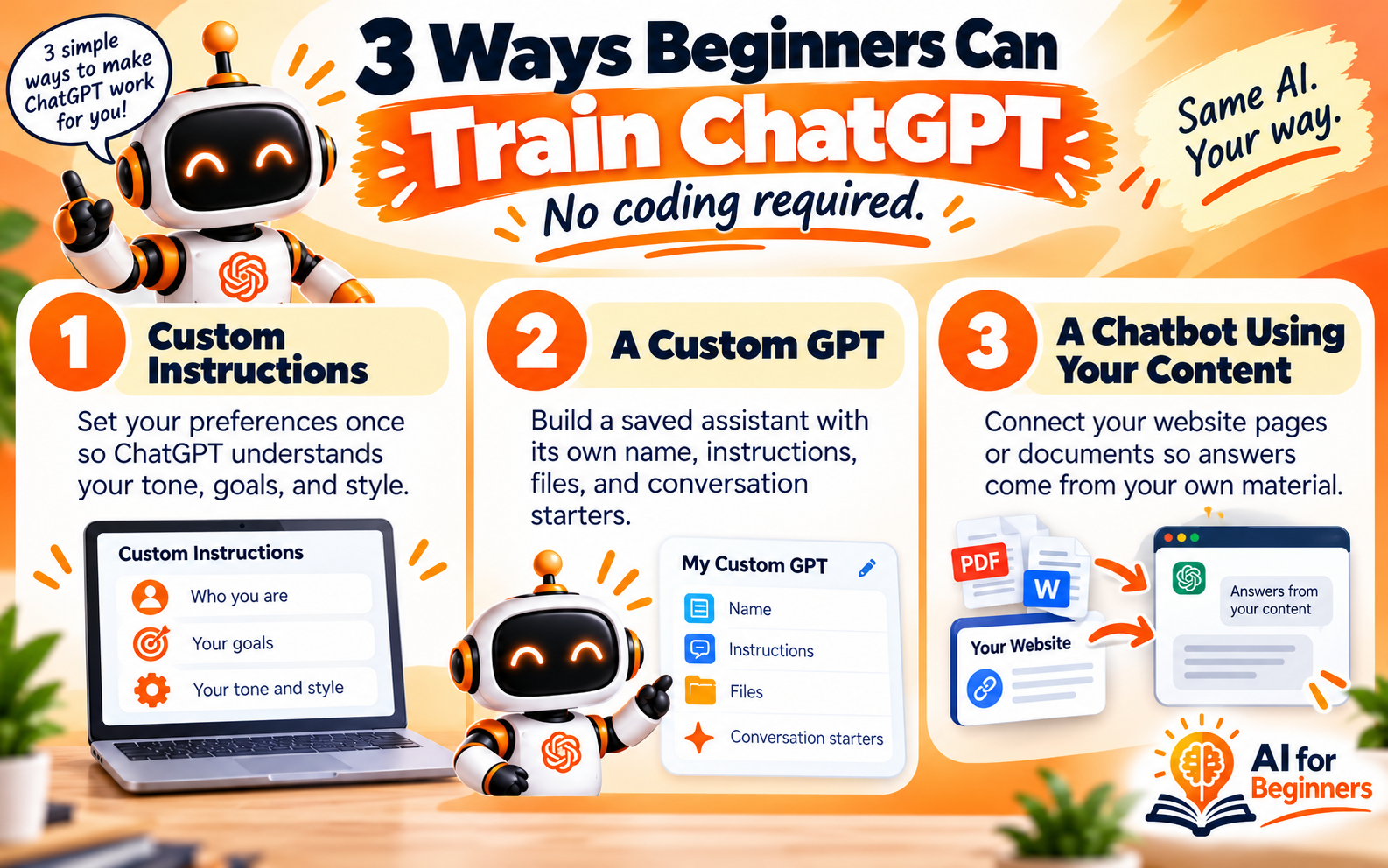 3 ways to train ChatGPT