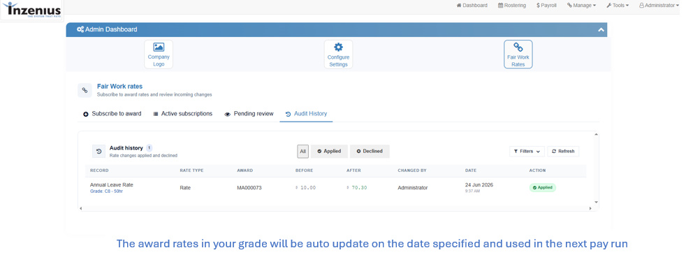 award calculation software