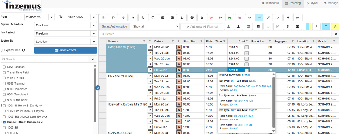 rostering app