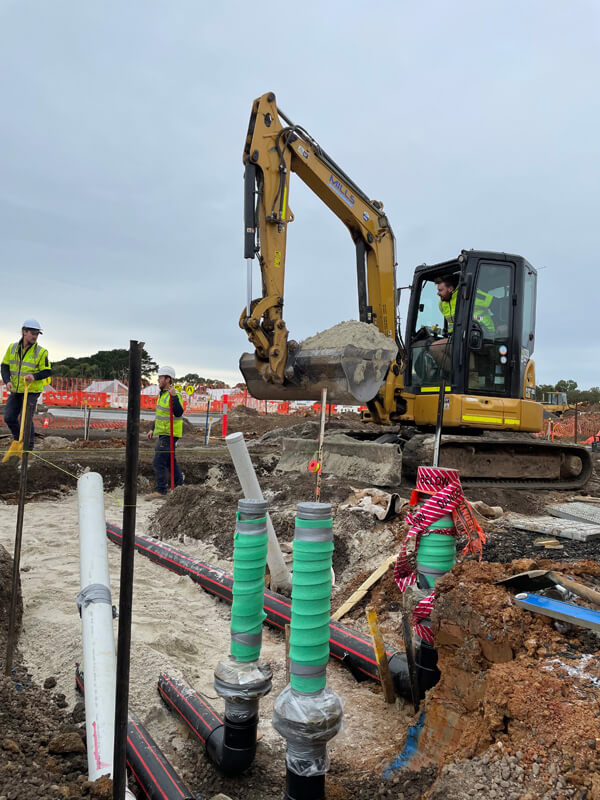 excavator trenching